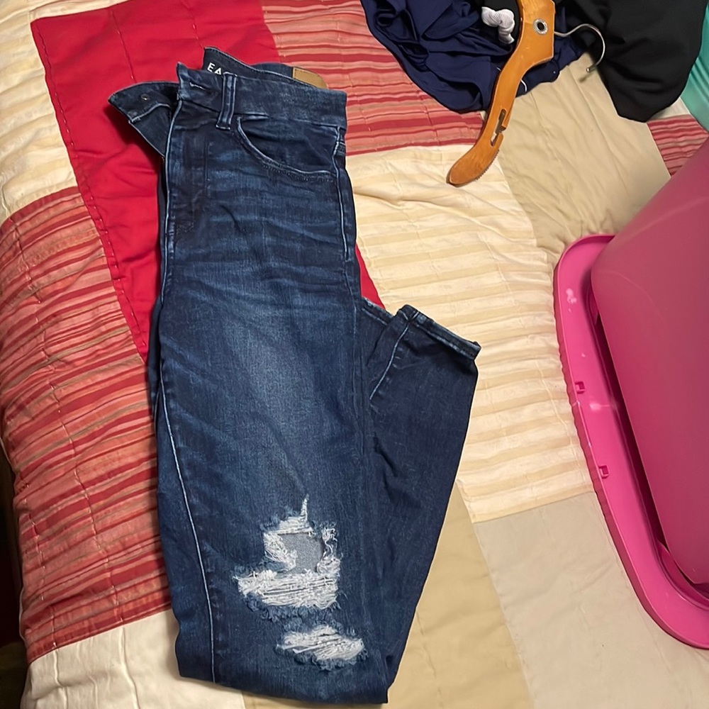American Eagle next level stretch destroyed high rise jeggings